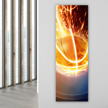 Lade das Bild in den Galerie-Viewer, Poster Brennender Basketball Panorama Hoch