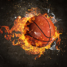 Lade das Bild in den Galerie-Viewer, Acrylglasbild Brennender Basketball No.1 Quadrat