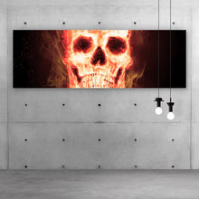 Lade das Bild in den Galerie-Viewer, Aluminiumbild Brennender Totenkopf Panorama