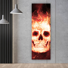 Lade das Bild in den Galerie-Viewer, Spannrahmenbild Brennender Totenkopf Panorama Hoch
