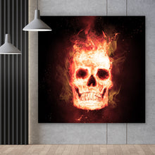 Lade das Bild in den Galerie-Viewer, Poster Brennender Totenkopf Quadrat