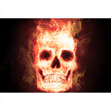 Lade das Bild in den Galerie-Viewer, Poster Brennender Totenkopf Querformat