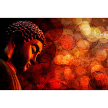 Lade das Bild in den Galerie-Viewer, Leinwandbild Bronze Zen Buddha Querformat