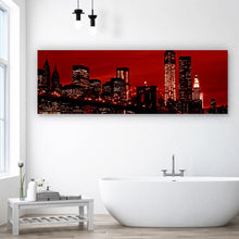 Lade das Bild in den Galerie-Viewer, Spannrahmenbild Brooklyn Bridge bei Nacht No.1 Panorama