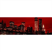 Lade das Bild in den Galerie-Viewer, Leinwandbild Brooklyn Bridge bei Nacht No.1 Panorama