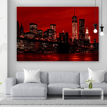 Lade das Bild in den Galerie-Viewer, Poster Brooklyn Bridge bei Nacht No.1 Querformat