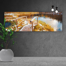 Lade das Bild in den Galerie-Viewer, Poster Brücke in herbstlicher Berglandschaft Panorama