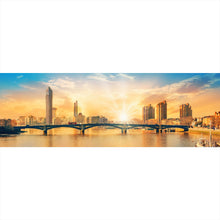 Lade das Bild in den Galerie-Viewer, Leinwandbild Brücke in London bei Sonnenaufgang Panorama