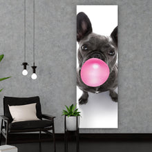 Lade das Bild in den Galerie-Viewer, Aluminiumbild gebürstet Bubble Bulldogge Panorama Hoch