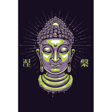 Lade das Bild in den Galerie-Viewer, Leinwandbild Buddha auf schwarzem Hintergrund Modern Art Hochformat