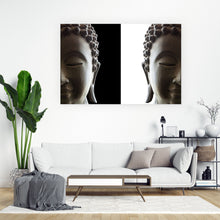 Lade das Bild in den Galerie-Viewer, Leinwandbild Buddha gespiegelt Querformat