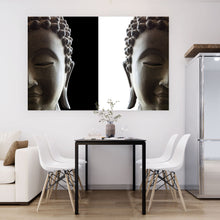 Lade das Bild in den Galerie-Viewer, Aluminiumbild gebürstet Buddha gespiegelt Querformat