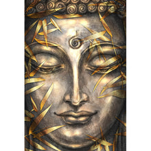Lade das Bild in den Galerie-Viewer, Poster Buddha mit goldenen Blättern Hochformat