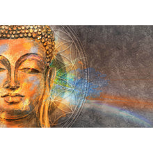 Lade das Bild in den Galerie-Viewer, Aluminiumbild Buddha mit Mandala Querformat