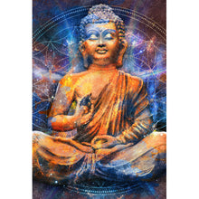 Lade das Bild in den Galerie-Viewer, Aluminiumbild gebürstet Buddha Space Color Hochformat