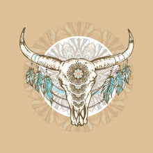 Lade das Bild in den Galerie-Viewer, Acrylglasbild Buffalo Skull Quadrat