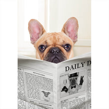 Lade das Bild in den Galerie-Viewer, Poster Bulldogge auf Toilette Hochformat