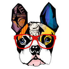 Lade das Bild in den Galerie-Viewer, Leinwandbild Bulldogge Abstrakt Quadrat
