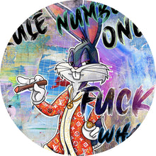 Lade das Bild in den Galerie-Viewer, Aluminiumbild gebürstet Bunny Rule Number One Kreis