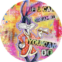 Lade das Bild in den Galerie-Viewer, Aluminiumbild gebürstet Bunny you can do it Kreis