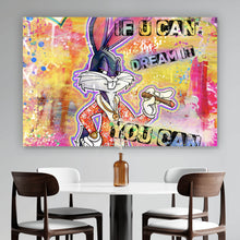 Lade das Bild in den Galerie-Viewer, Leinwandbild Bunny you can do it Querformat