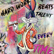 Lade das Bild in den Galerie-Viewer, Poster Bunny Hard Work Pop Art Quadrat