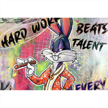Lade das Bild in den Galerie-Viewer, Poster Bunny Hard Work Pop Art Querformat