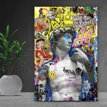 Lade das Bild in den Galerie-Viewer, Leinwandbild Bunte Comicfiguren Pop Art Hochformat
