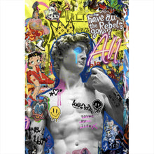 Lade das Bild in den Galerie-Viewer, Leinwandbild Bunte Comicfiguren Pop Art Hochformat