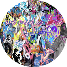 Lade das Bild in den Galerie-Viewer, Aluminiumbild gebürstet Bunte Comicfiguren Pop Art Kreis