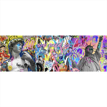 Lade das Bild in den Galerie-Viewer, Leinwandbild Bunte Comicfiguren Pop Art Panorama