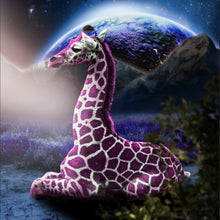 Lade das Bild in den Galerie-Viewer, Poster Bunte Fantasie Giraffe Quadrat