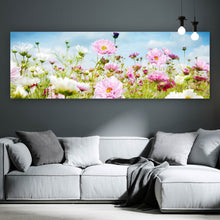 Lade das Bild in den Galerie-Viewer, Aluminiumbild gebürstet Bunte Frühlingswiese Panorama
