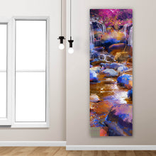 Lade das Bild in den Galerie-Viewer, Acrylglasbild Bunte Malerei eines Wasserfalls Panorama Hoch