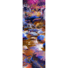 Lade das Bild in den Galerie-Viewer, Spannrahmenbild Bunte Malerei eines Wasserfalls Panorama Hoch