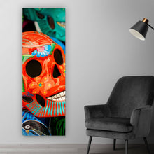 Lade das Bild in den Galerie-Viewer, Poster Bunte mexikanische Schädel Panorama Hoch