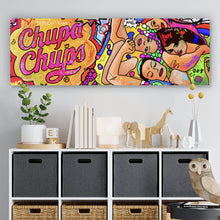 Lade das Bild in den Galerie-Viewer, Leinwandbild Bunte Pop Art Comic mit Sprüchen Panorama