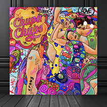 Lade das Bild in den Galerie-Viewer, Leinwandbild Bunte Pop Art Comic mit Sprüchen Quadrat