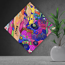 Lade das Bild in den Galerie-Viewer, Acrylglasbild Bunte Pop Art Comic mit Sprüchen Raute