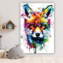 Lade das Bild in den Galerie-Viewer, Poster Bunter Fuchs Pop Art Hochformat