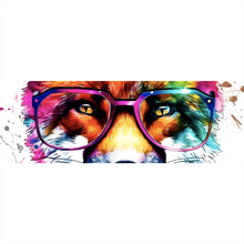 Lade das Bild in den Galerie-Viewer, Aluminiumbild gebürstet Bunter Fuchs Pop Art Panorama