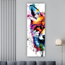 Lade das Bild in den Galerie-Viewer, Spannrahmenbild Bunter Fuchs Pop Art Panorama Hoch
