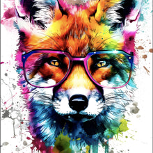 Lade das Bild in den Galerie-Viewer, Spannrahmenbild Bunter Fuchs Pop Art Quadrat