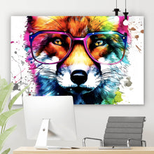 Lade das Bild in den Galerie-Viewer, Poster Bunter Fuchs Pop Art Querformat