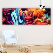 Lade das Bild in den Galerie-Viewer, Aluminiumbild Bunter Sneaker in Blumenmeer Panorama