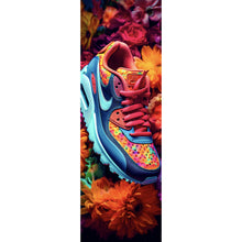 Lade das Bild in den Galerie-Viewer, Aluminiumbild Bunter Sneaker in Blumenmeer Panorama Hoch