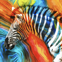 Lade das Bild in den Galerie-Viewer, Poster Buntes Zebra Abstrakt Quadrat