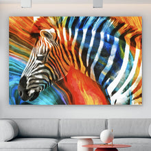 Lade das Bild in den Galerie-Viewer, Poster Buntes Zebra Abstrakt Querformat