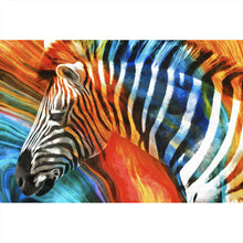 Lade das Bild in den Galerie-Viewer, Poster Buntes Zebra Abstrakt Querformat