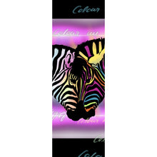 Lade das Bild in den Galerie-Viewer, Leinwandbild Buntes Zebrapaar Panorama Hoch
